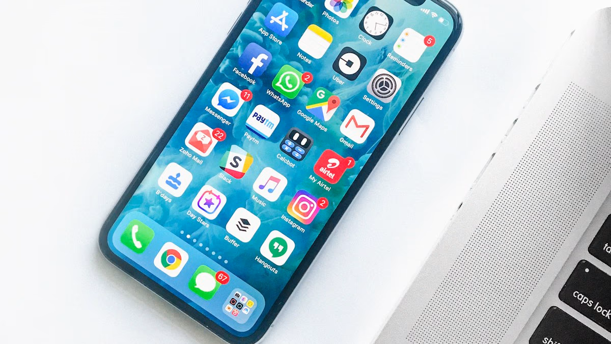 An iPhone showing a secure chat interface, symbolizing Apple’s RCS encryption upgrade.