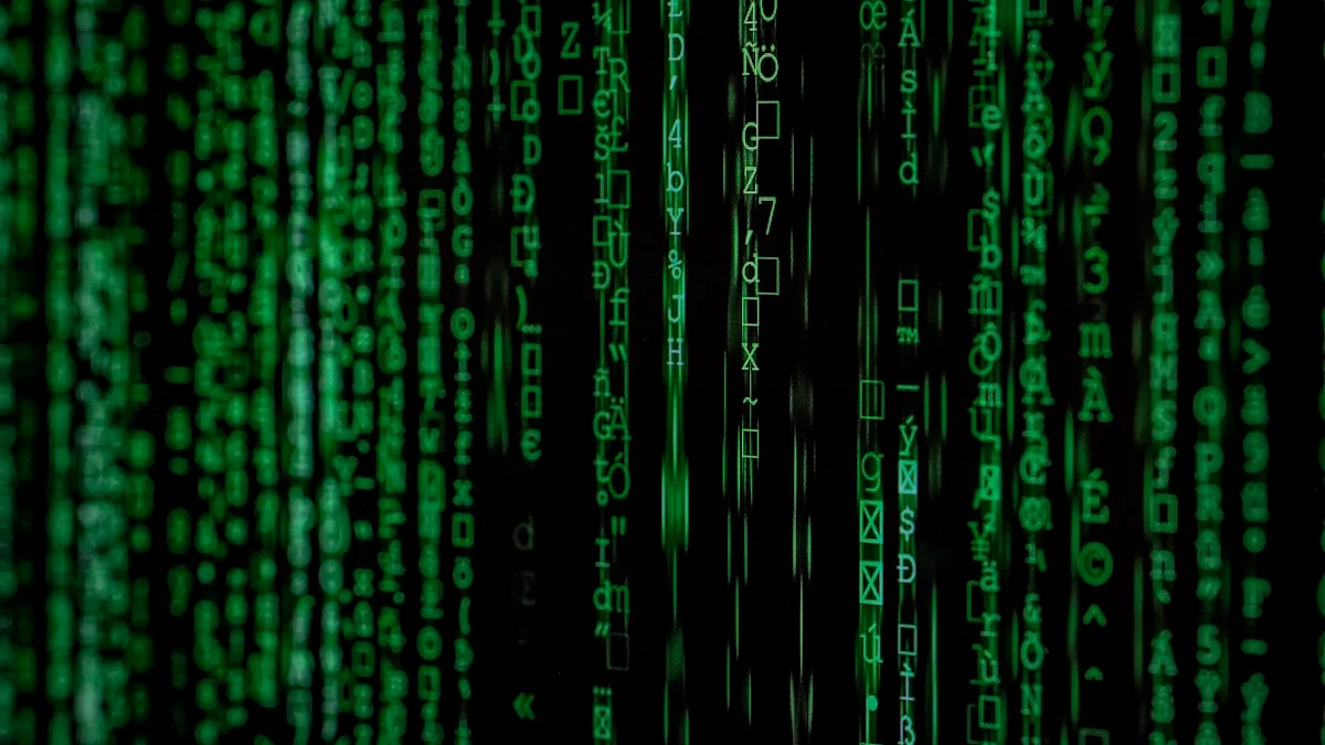 Abstract green code on a dark screen representing cybersecurity vulnerabilities and Claude Mythos AI model zero-day discovery in Project Glasswing April 2026