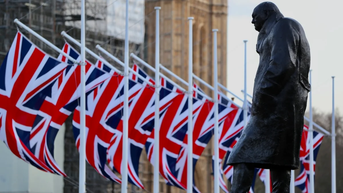 UK Strategic Defence Review 2026: A digital shield protecting Westminster, representing the Three Tier Compute model and Sovereign Cloud initiative against US CLOUD Act access.