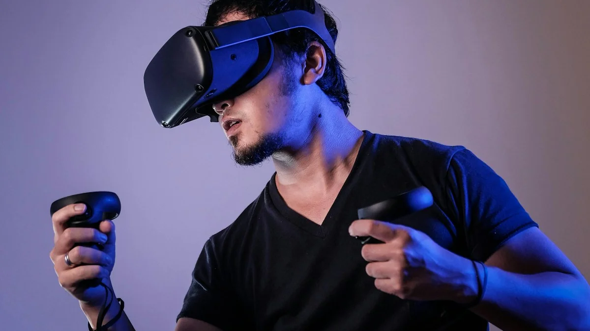 A person wearing smart glasses, representing the intersection of wearable tech and privacy.