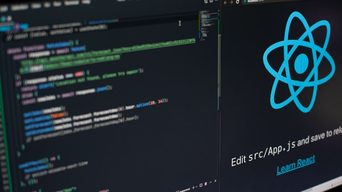 Ubuntu 24.04 terminal showing Vite 6 dev server starting in 180ms alongside a browser preview of a React 19 application with Tailwind CSS 4 styling, dark mode toggle, and API data loaded from a local FastAPI backend.