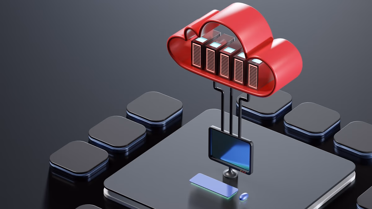 A sleek, modern home server setup representing digital independence.