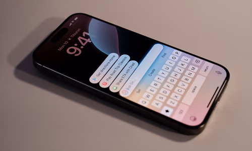 Conceptual visualization of an AI agent navigating a complex network of tasks and applications.