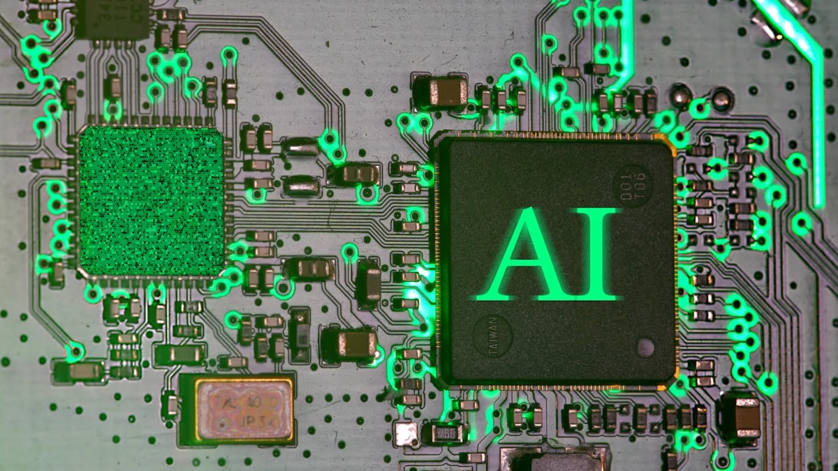 Abstract representation of local AI processing