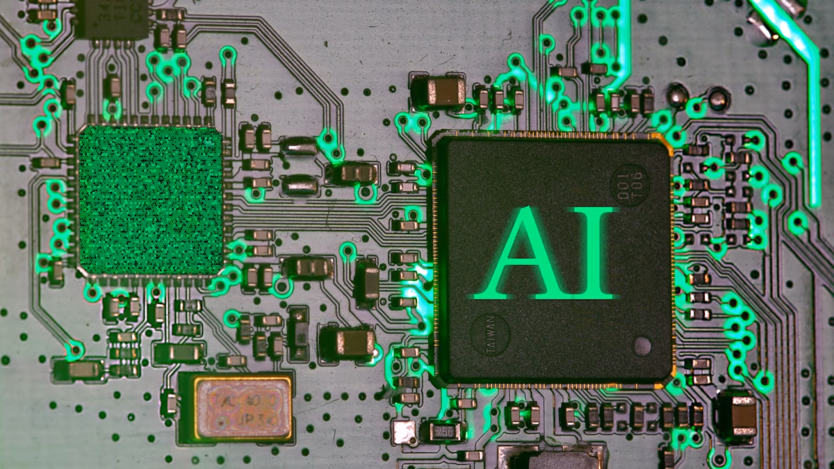 Abstract representation of local AI processing